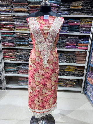Muslin Party Wear Suit Fabric with muslin dupatta