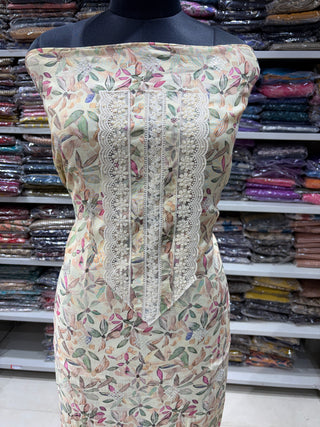 Muslin Party Wear Suit Fabric with muslin dupatta