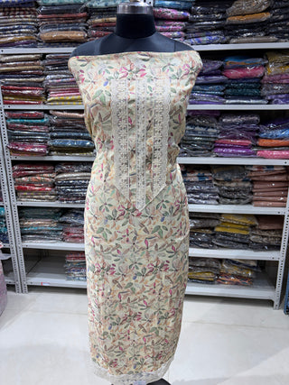 Muslin Party Wear Suit Fabric with muslin dupatta
