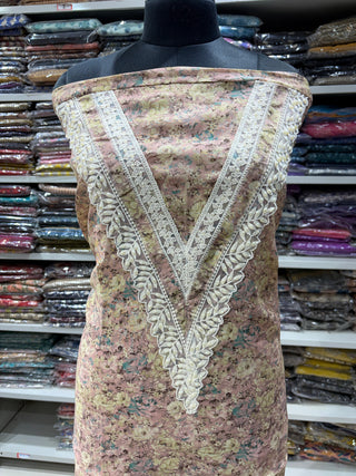 Muslin Party Wear Suit Fabric with muslin dupatta