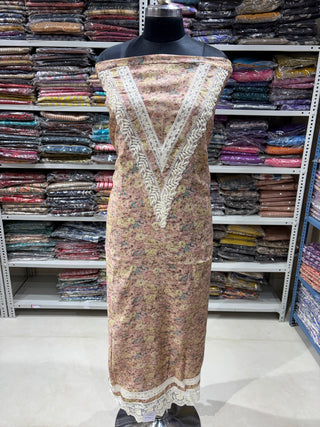 Muslin Party Wear Suit Fabric with muslin dupatta