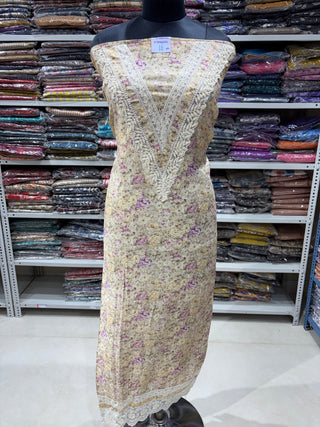 Muslin Party Wear Suit Fabric with muslin dupatta