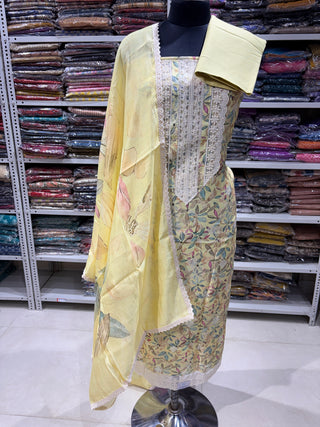 Muslin Party Wear Suit Fabric with muslin dupatta
