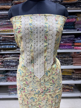 Muslin Party Wear Suit Fabric with muslin dupatta