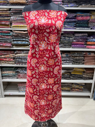 Handblock Cotton Office Wear Top  Bottom and Dupatta Combo (Suit Fabric #2325)