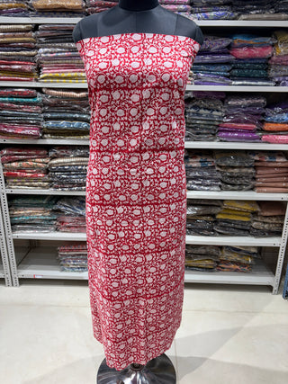 Handblock Cotton Office Wear Suit fabric with Kota Doria Dupatta (#2472)