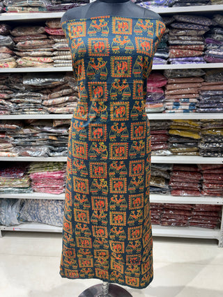 Handblock Cotton Suit Material with Cotton Dupatta