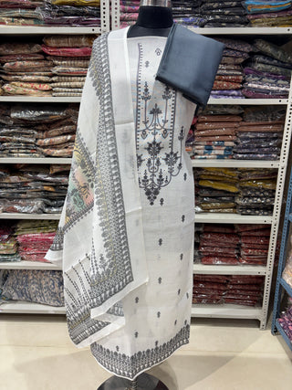 Premium Digital Print Linen Cotton Office Wear Suit