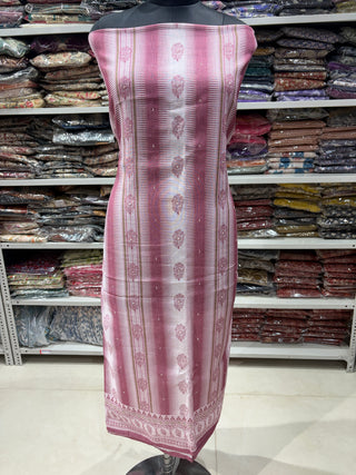 Mauve Digital & Bead Work Linen Office Wear Suit