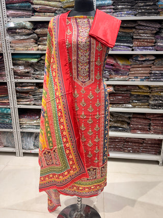 Crepe Party Wear Suit Fabric with crepe dupatta