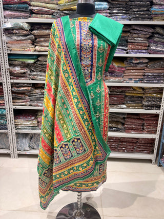 Crepe Party Wear Suit Fabric with crepe dupatta