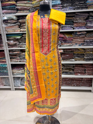 Crepe Party Wear Suit Fabric with crepe dupatta