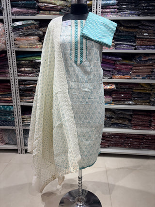 Cotton Office Wear Suit Fabric with Cotton dupatta