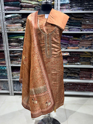 Tussar Office Wear Suit Fabric with Tussar dupatta