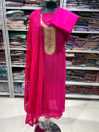 Rani color Georgette party wear suit fabric