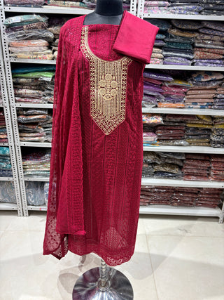 Georgette Party Wear Suit Fabric with georgette dupatta