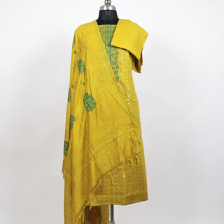 Mustard Color Pure Cotton Office Wear Suit Fabric with embroidery