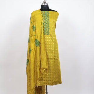 Mustard Color Pure Cotton Office Wear Suit Fabric with embroidery