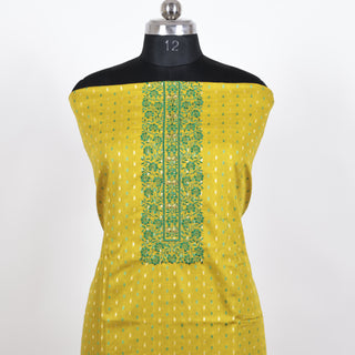 Mustard Color Pure Cotton Office Wear Suit Fabric with embroidery