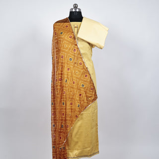 Premium Cotton Suit with gotaa patti work on neck and Bandhini dupatta