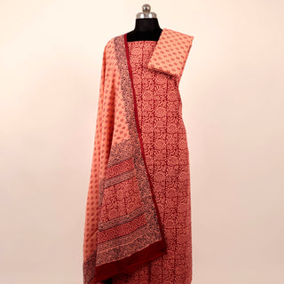 Baagh Print Handblock Office Wear Suit fabric with pure cotton Dupatta