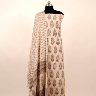 Baagh Print Handblock Office Wear Suit fabric with pure cotton Dupatta