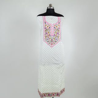 White Color Office Wear Suit Dress Material fabric with cotton dupatta