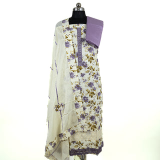 Mauve Color Office Wear Suit Dress Material fabric with cotton dupatta