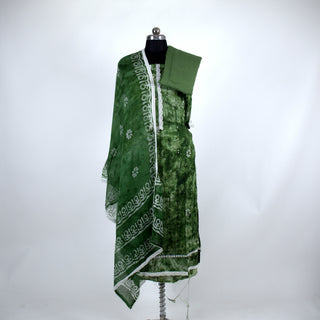 Green Office Wear Suit Dress Material with Pure Chiffon Dupatta