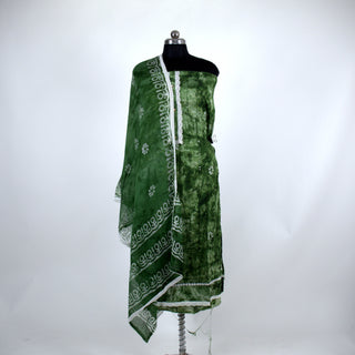 Green Office Wear Suit Dress Material with Pure Chiffon Dupatta