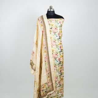 Unstitched Muslin Party Wear Suit with muslin dupatta