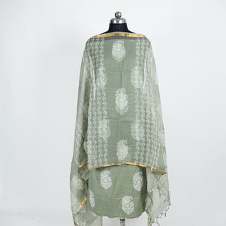 Handblock Cotton Suit Material with Kota Doria Dupatta