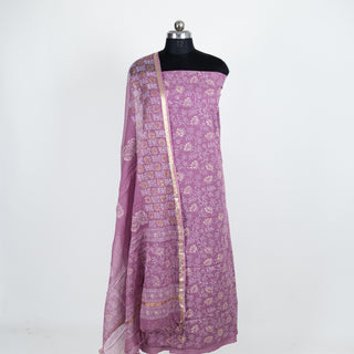 Handblock Cotton Suit Material with Kota Doria Dupatta