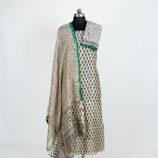 Handblock Chanderi Suit Material with Chanderi Dupatta