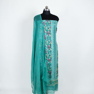 Crepe Party Wear Suit Fabric with Chiffon dupatta