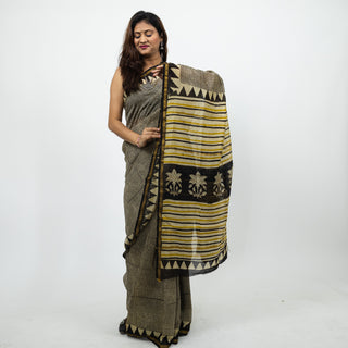 Chanderi Silk Saree with Unstitched Blouse Piece