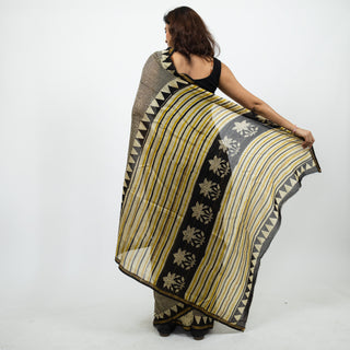 Chanderi Silk Saree with Unstitched Blouse Piece