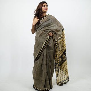 Chanderi Silk Saree with Unstitched Blouse Piece