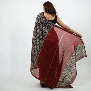 Chanderi Silk Saree with Unstitched Blouse Piece