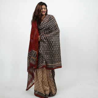 Chanderi Silk Saree with Unstitched Blouse Piece