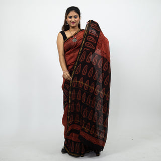 Chanderi Silk Saree with Unstitched Blouse Piece