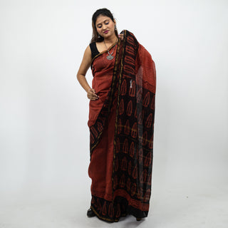 Chanderi Silk Saree with Unstitched Blouse Piece