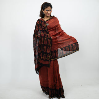 Chanderi Silk Saree with Unstitched Blouse Piece