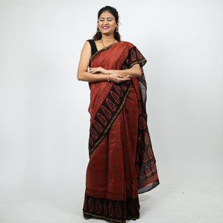 Chanderi Silk Saree with Unstitched Blouse Piece