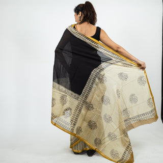 Chanderi Silk Saree with Unstitched Blouse Piece