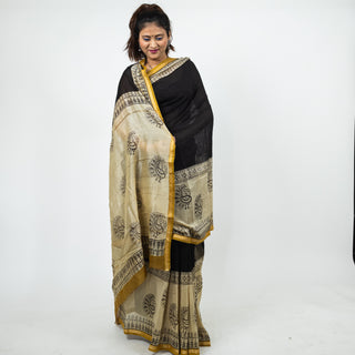 Chanderi Silk Saree with Unstitched Blouse Piece