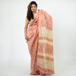 Chanderi Silk Saree with Unstitched Blouse Piece