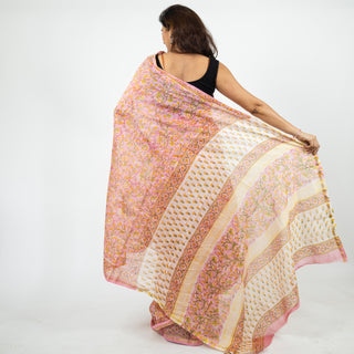 Chanderi Silk Saree with Unstitched Blouse Piece