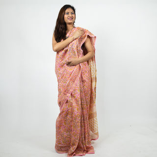 Chanderi Silk Saree with Unstitched Blouse Piece