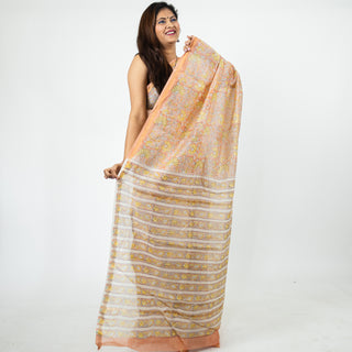 Chanderi Silk Saree with Unstitched Blouse Piece